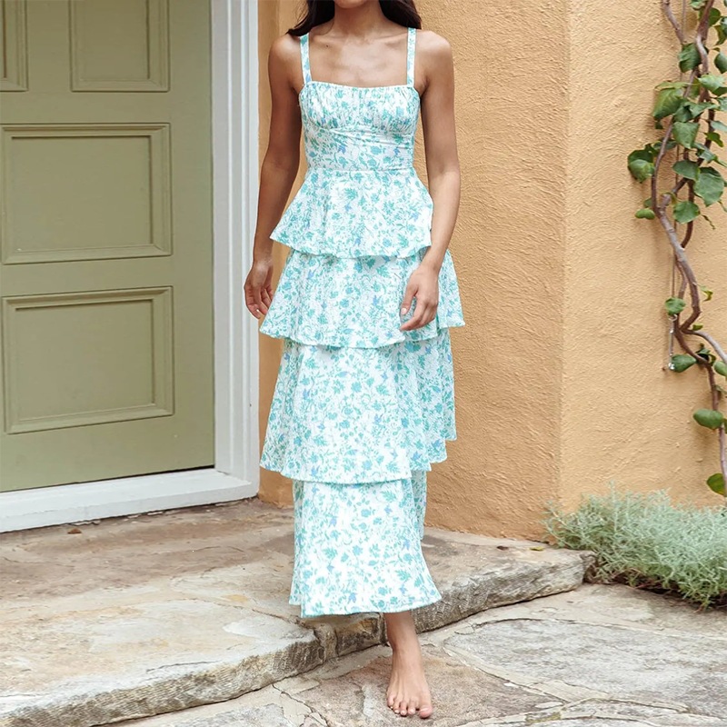 Floral Cami Tiered Maxi Dress