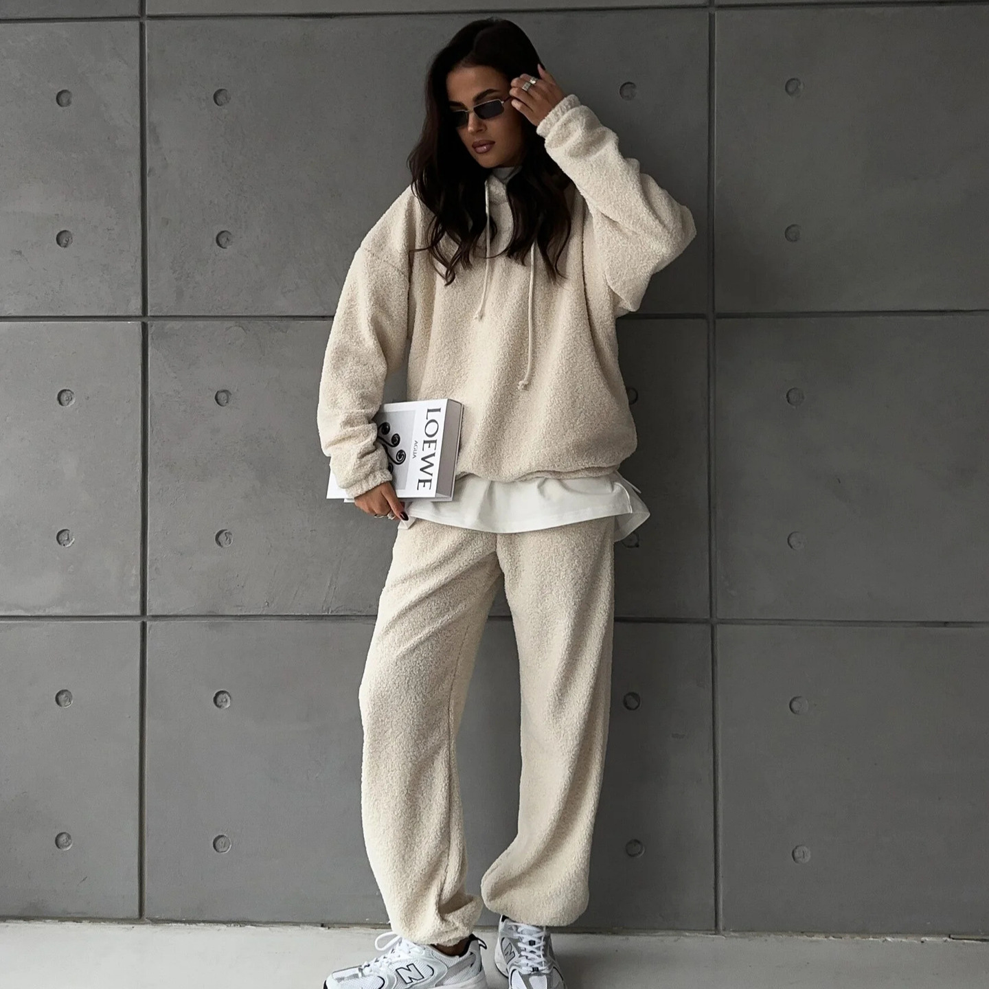 Women's Fleece Zip Pullover Hoodie and Pants Set