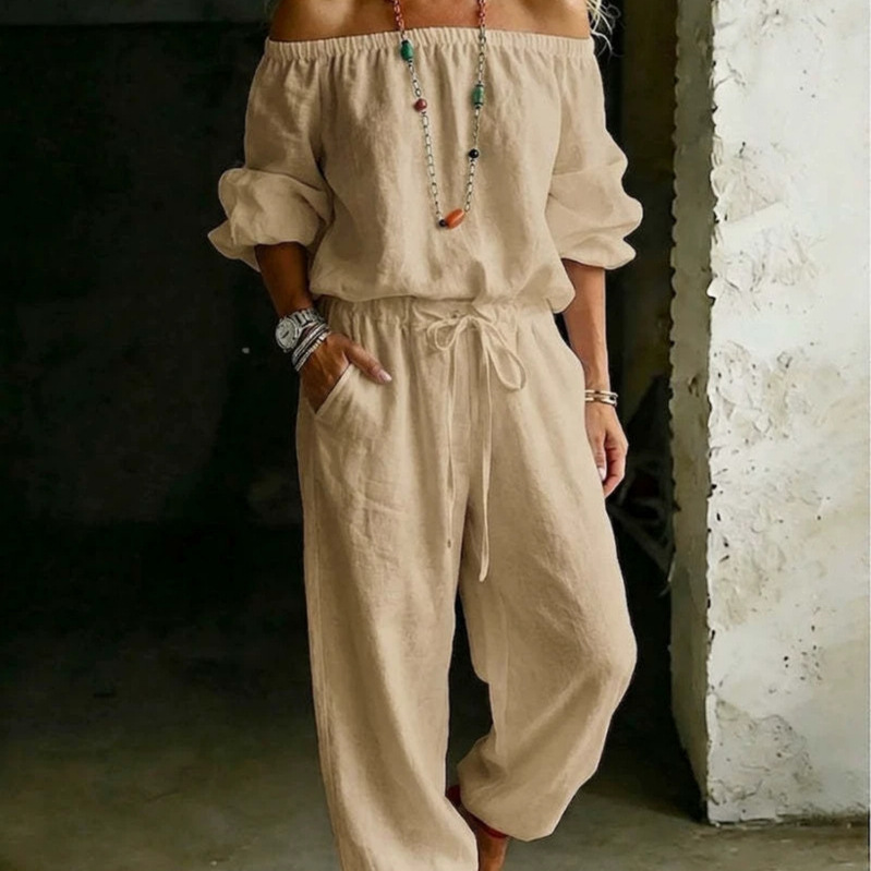 Off-Shoulder Top and Drawstring Jogger Set