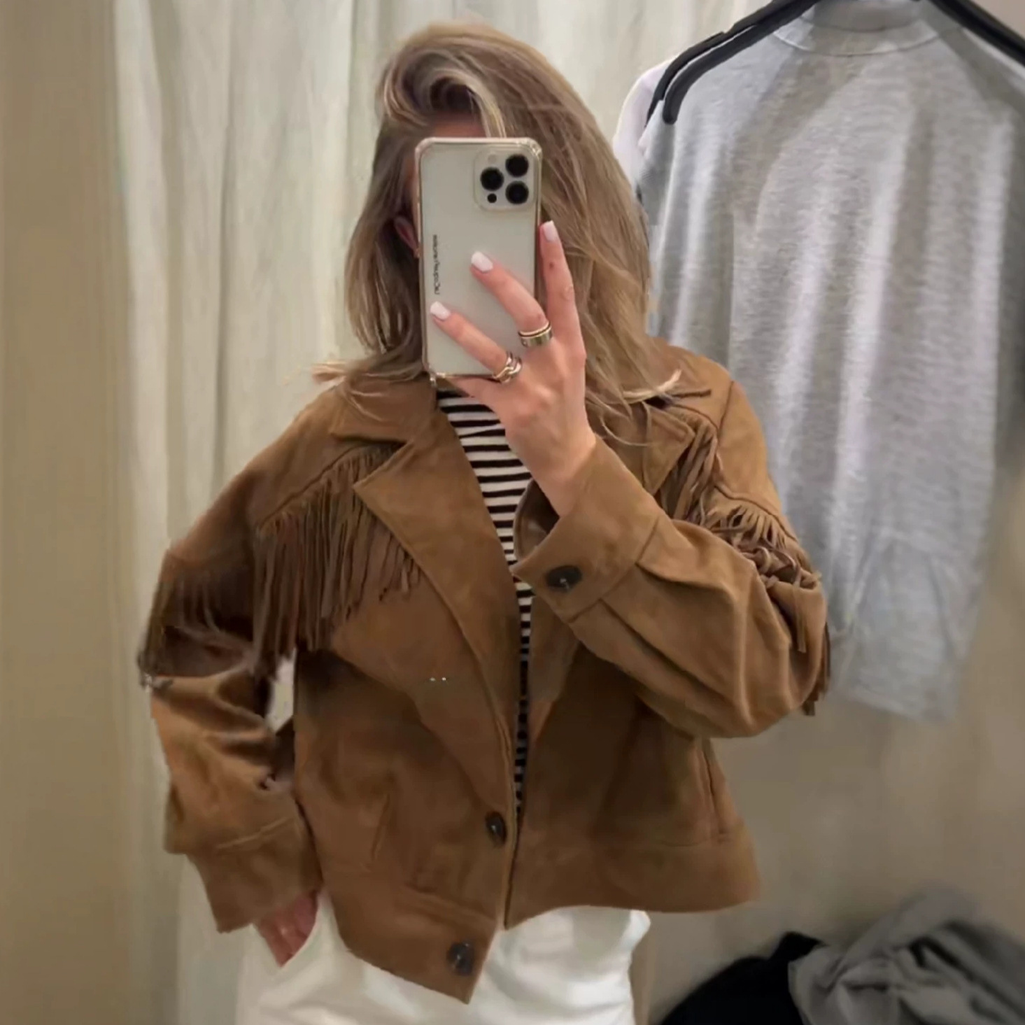 Sueded Fringe Jacket