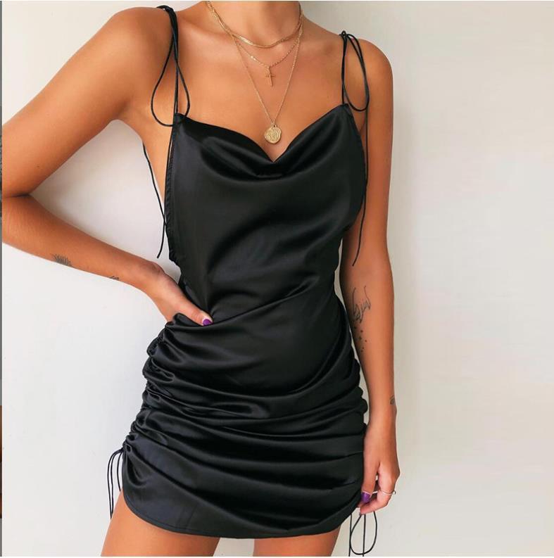 Women's Off-Shoulder Satin Midi Dress with Open Back