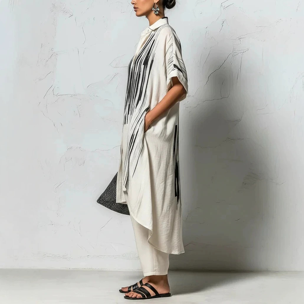 Women's Printed Wide-Leg Pants Two-Piece Set Casual Streetwear