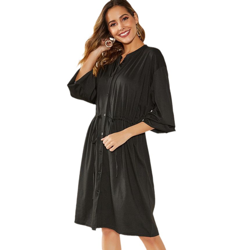Women's Knit Cardigan Dress with Belt and Elastic Cuffs