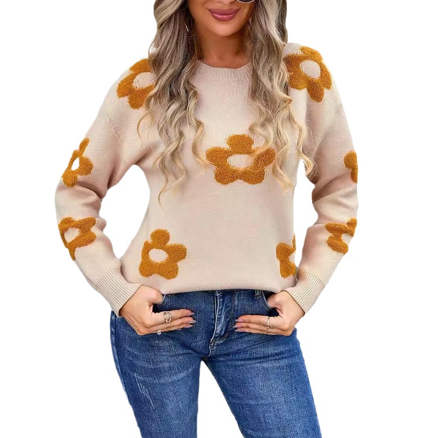 Women's Floral Plus Size Pullover Sweater