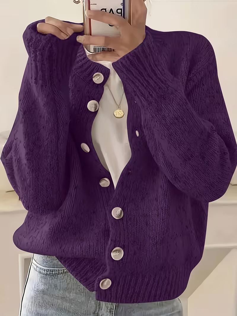 Women's Single-Breasted Knit Cardigan Short Sweater Jacket