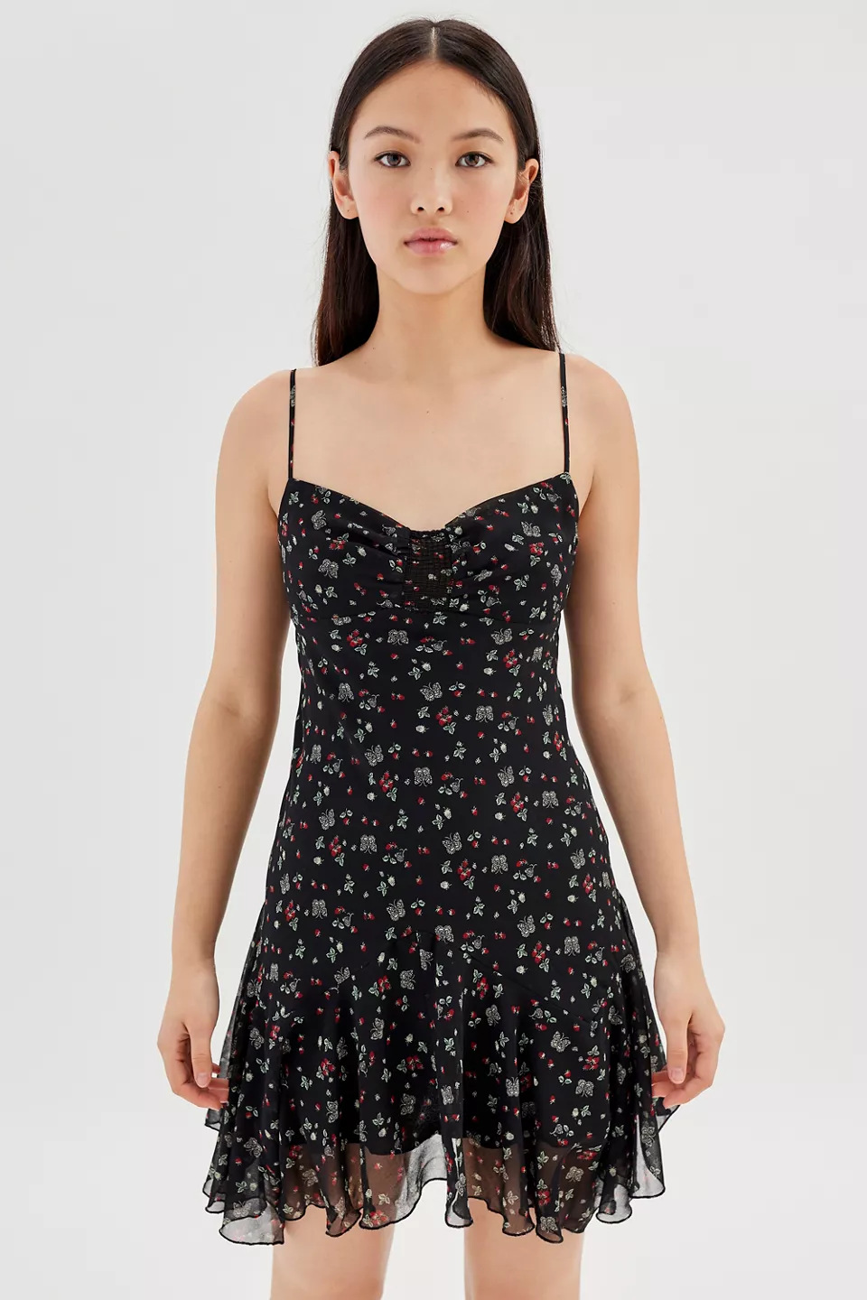Women's Digital Print Cami Nightdress Pleated Mini Dress