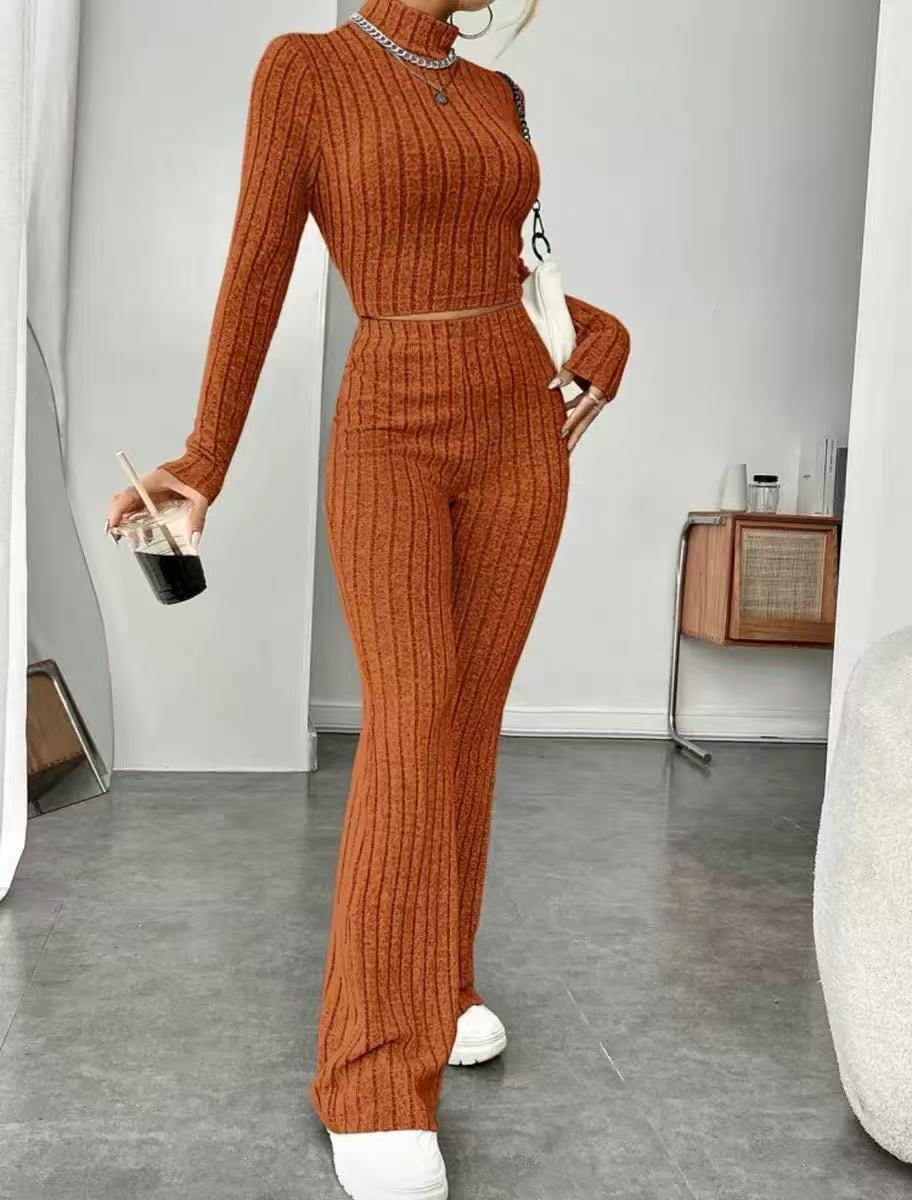 Women's Long Sleeve Sweatshirt and Pants Two-Piece Set