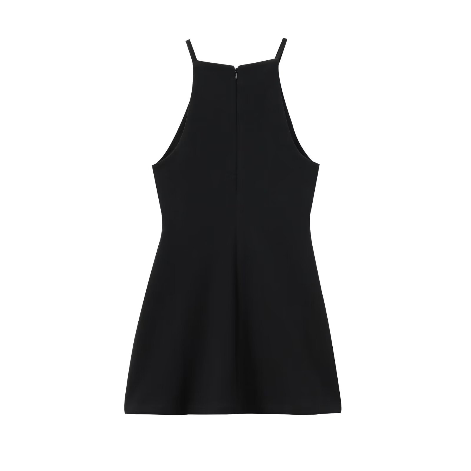 Women's Halter Neck A-Line Mini Dress Double-Face Knit High Waist