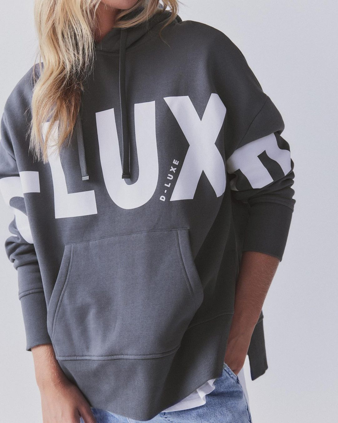 Letter Print Pullover Hooded Long Sleeve Sweatshirt for Women
