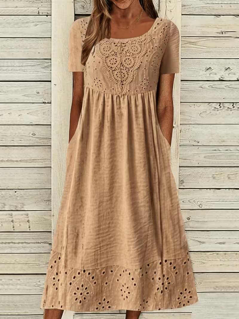 Women's Elegant Floral Print Pleated Midi Dress