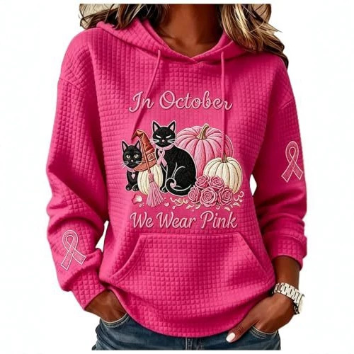 Cat Halloween Pumpkin Letter Ribbon 3D Print Hoodie Top