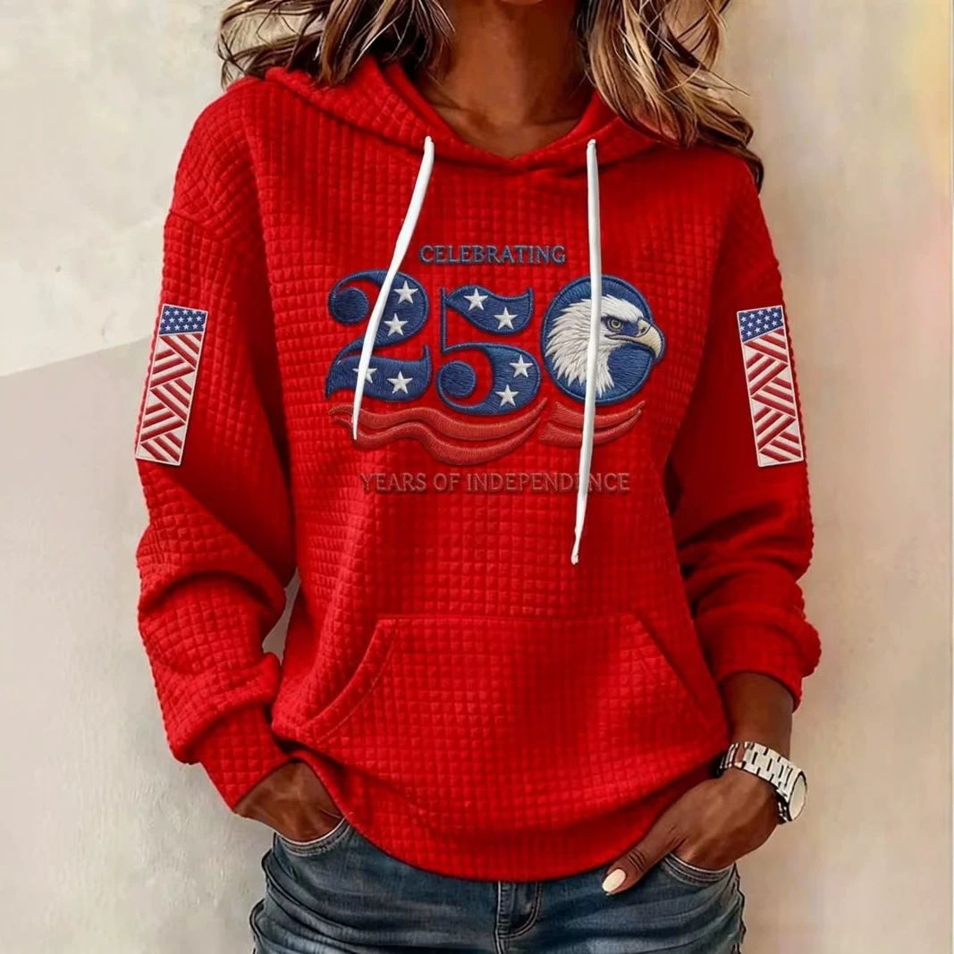 Women's Casual Sweatshirt with Independence Day Print