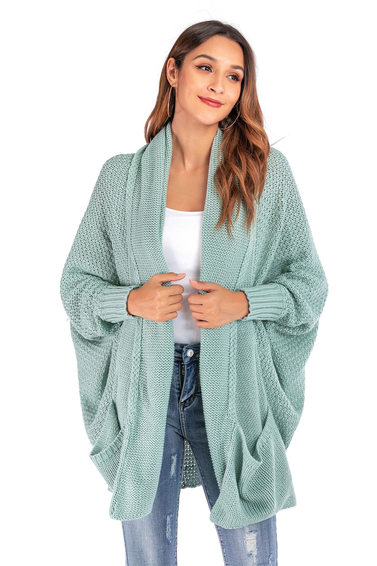 Batwing Sleeve Knit Cardigan Sweater