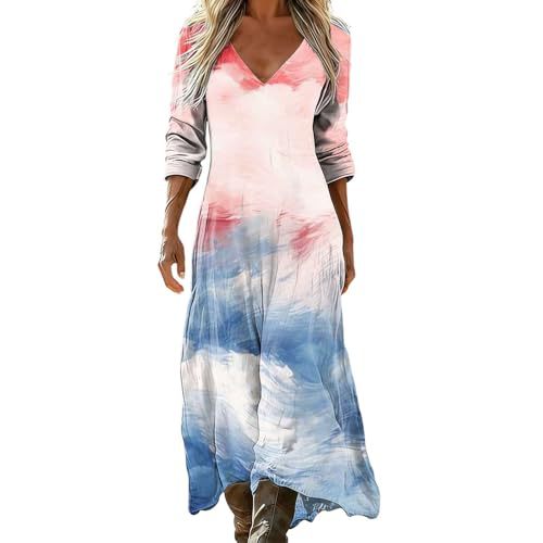 Women's Striped Floral Print Ruched Midi Dress