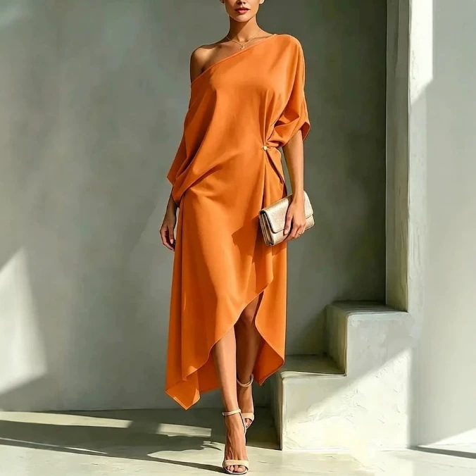 Elegant Minimalist Sleeveless Cotton-Linen Dress