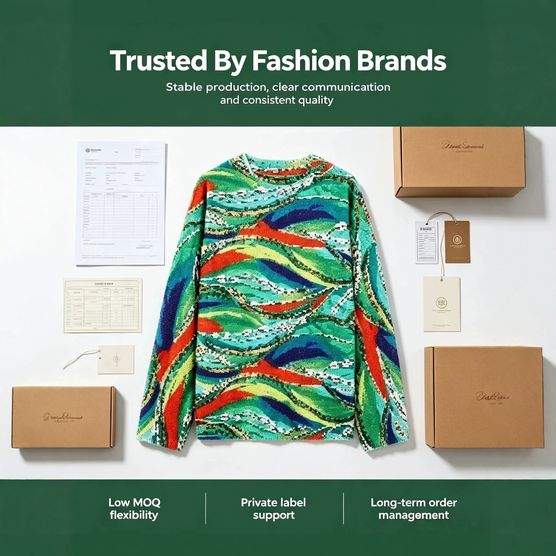 3D Christmas Print Crewneck Knit Sweater