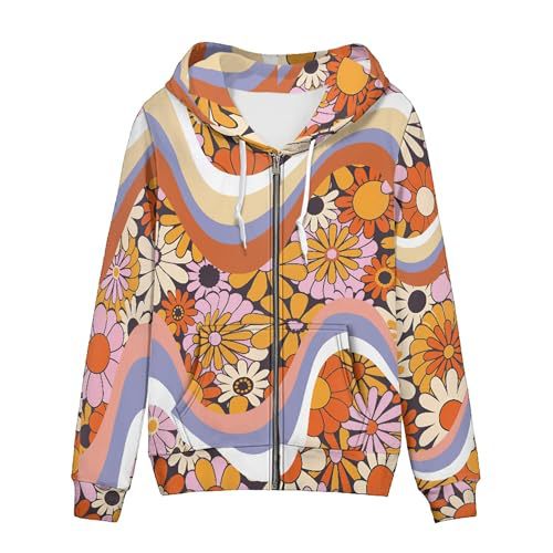 Women's Animal & Floral Print Hoodie Long Sleeve Crewneck