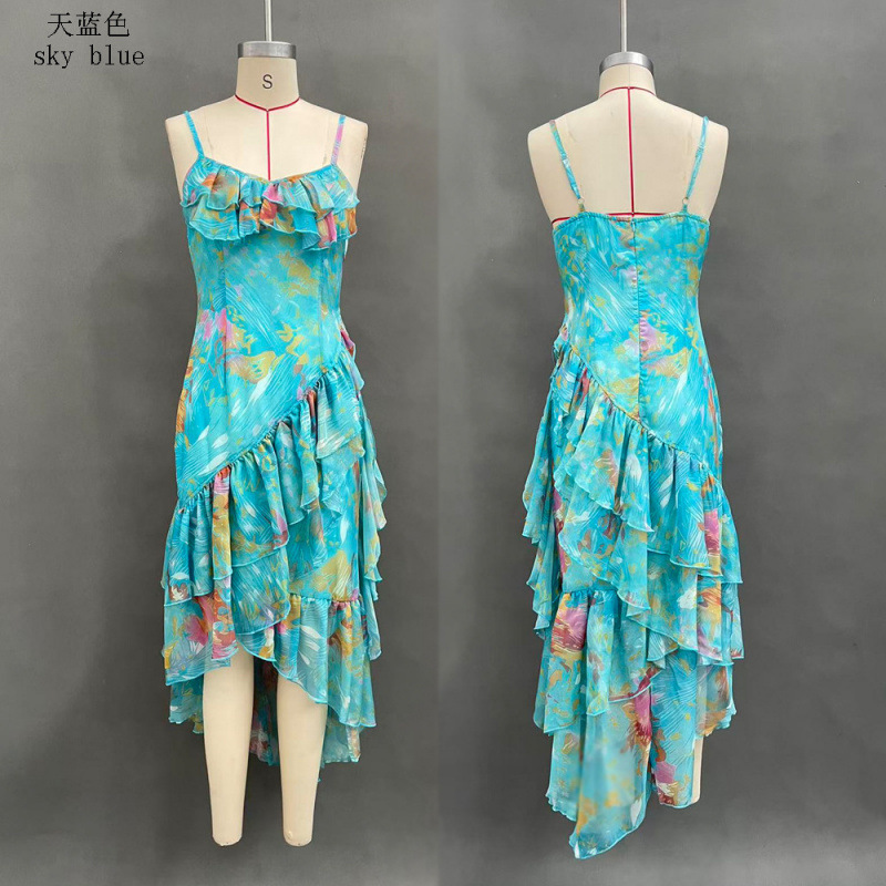 Colorful Dopamine Asymmetric Cami Dress