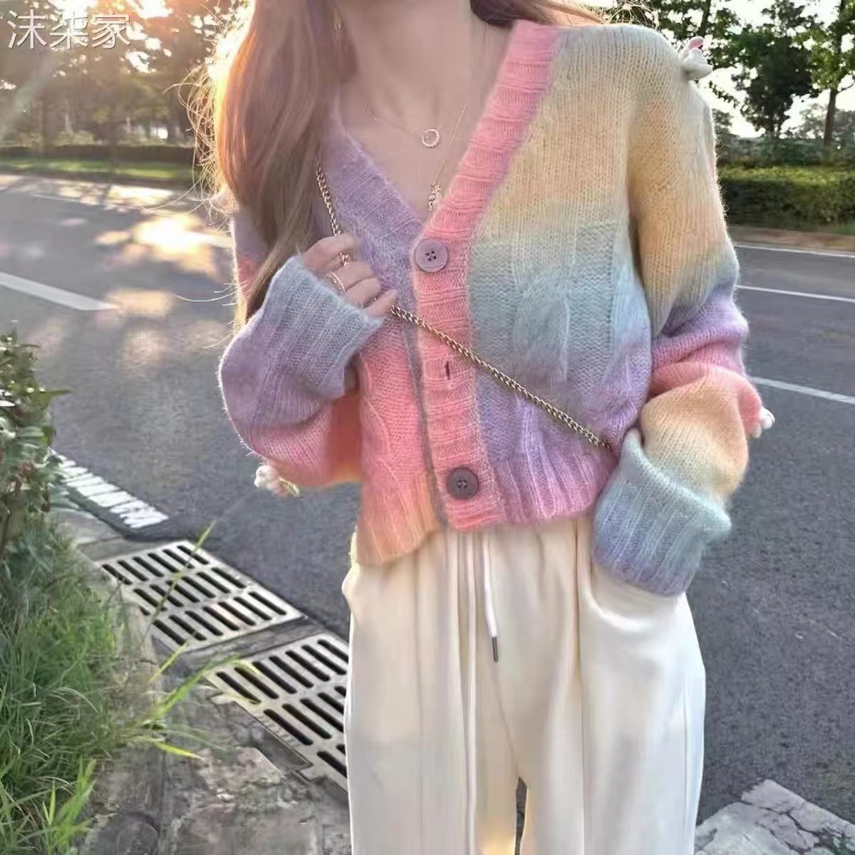 Trendy Color-Block Lazy Style Women's Sweater