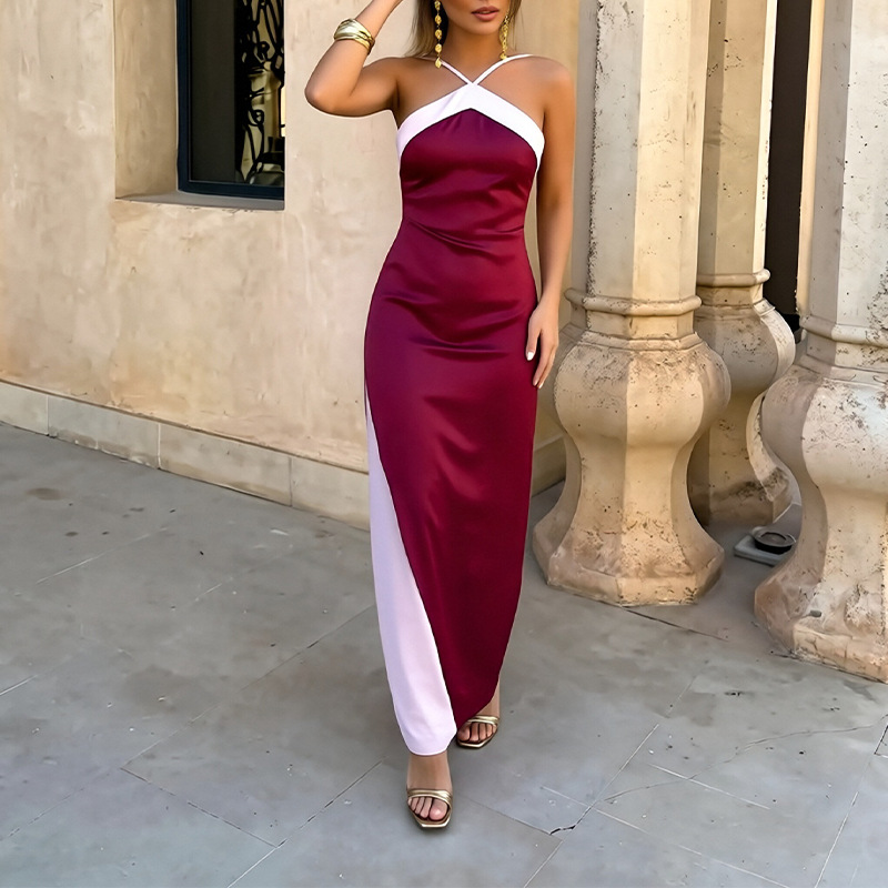 Halter Neck Sleeveless Bodycon Maxi Dress