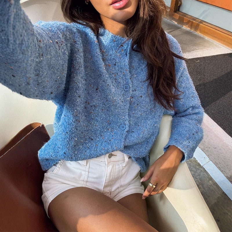 Women's Colorful Polka Dot Patchwork Pullover Knit Sweater