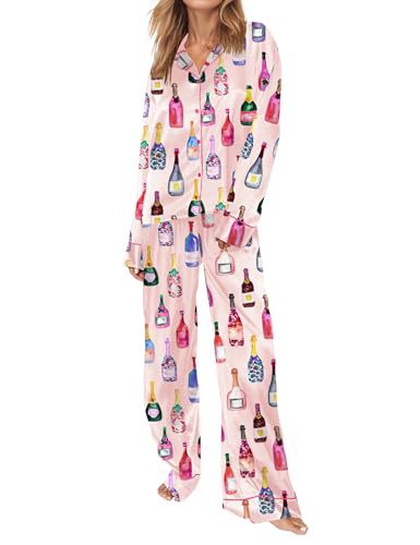 Women's Cuban Collar Print Long Sleeve Shirt Set