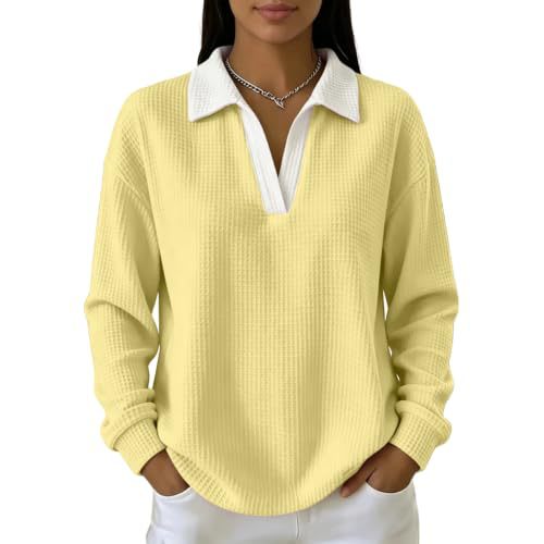 Women's Solid Waffle Knit Hoodie with Collar and Print