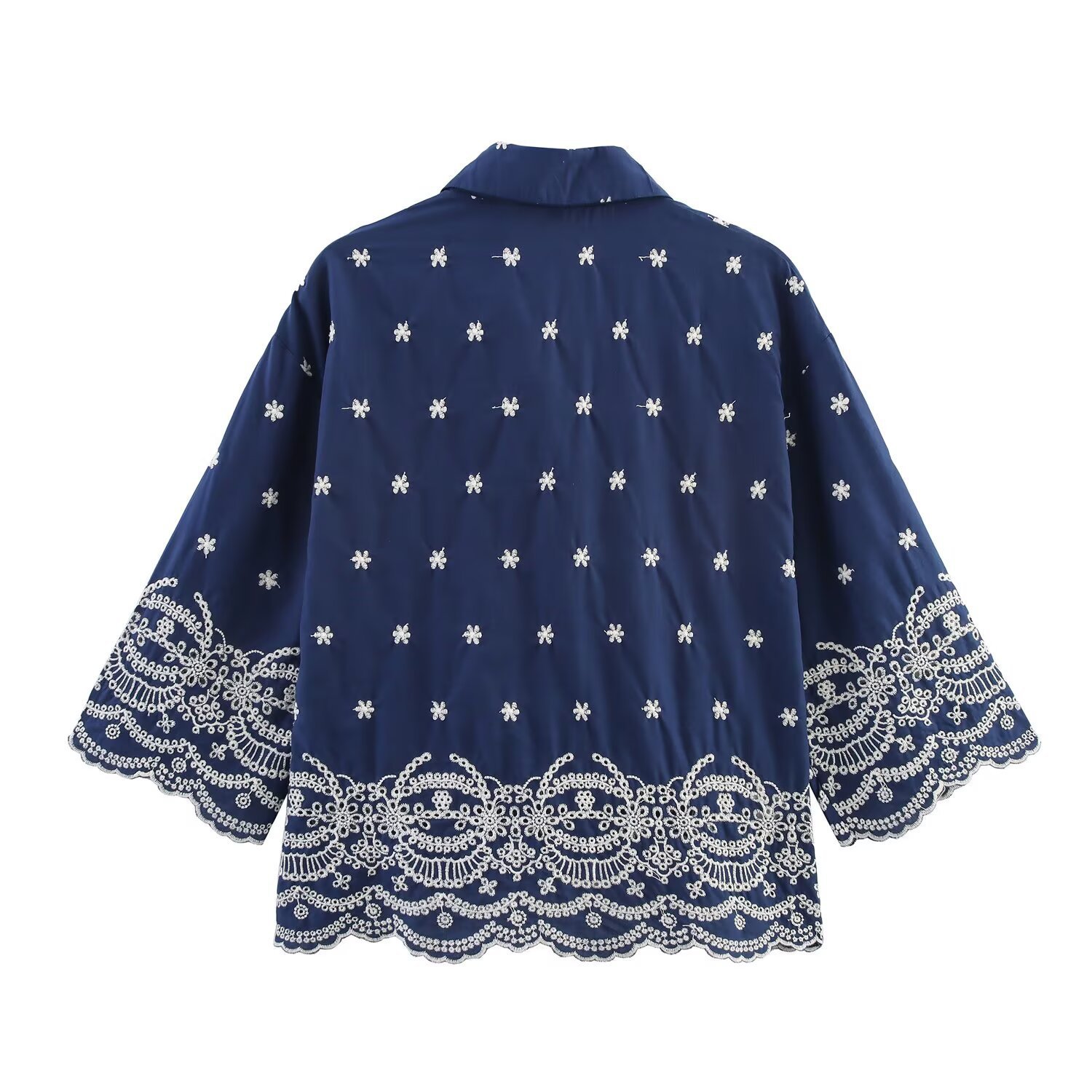 Embroidered Shirt & Pants Set Casual Two-Piece Outfit
