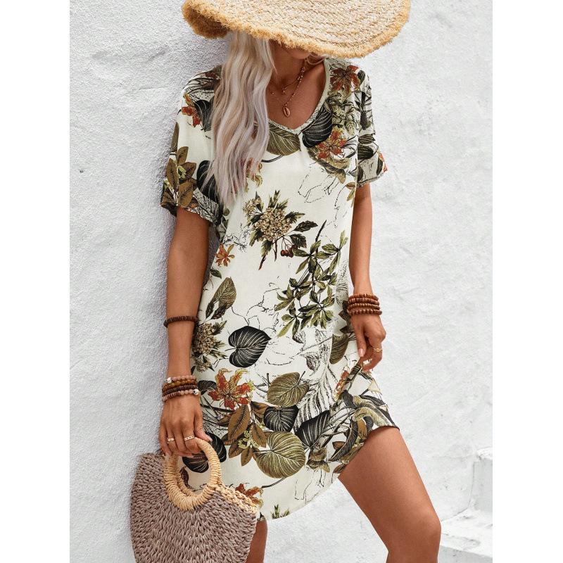 Women's One-Shoulder A-Line Mini Dress with Floral Print