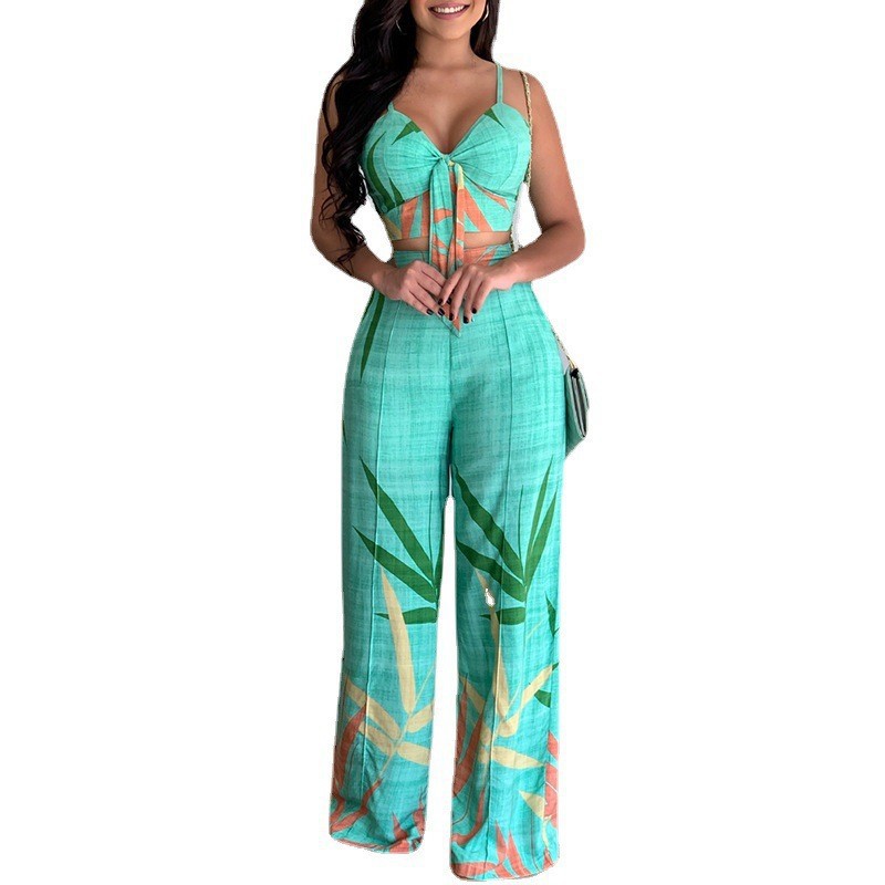Women's Two-Piece Set Sleeveless Vest and Straight-Leg Pants