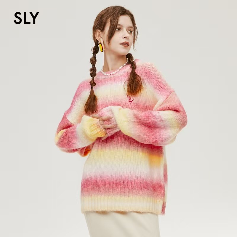 Trendy Color-Block Lazy Style Women's Sweater