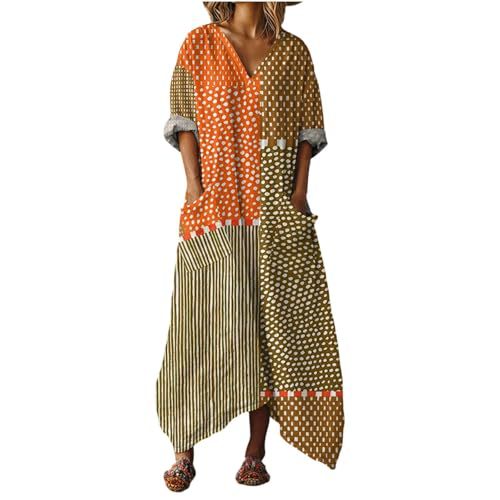 Women's Boho A-Line Midi Dress with 3D Print