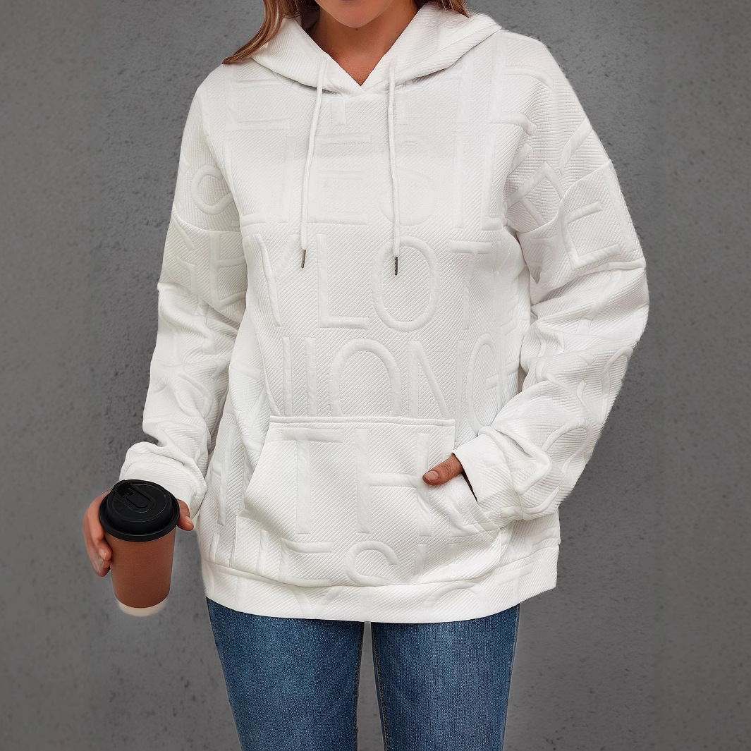 TUME Hooded 3D Print Loose Fit Sweatshirt for Women