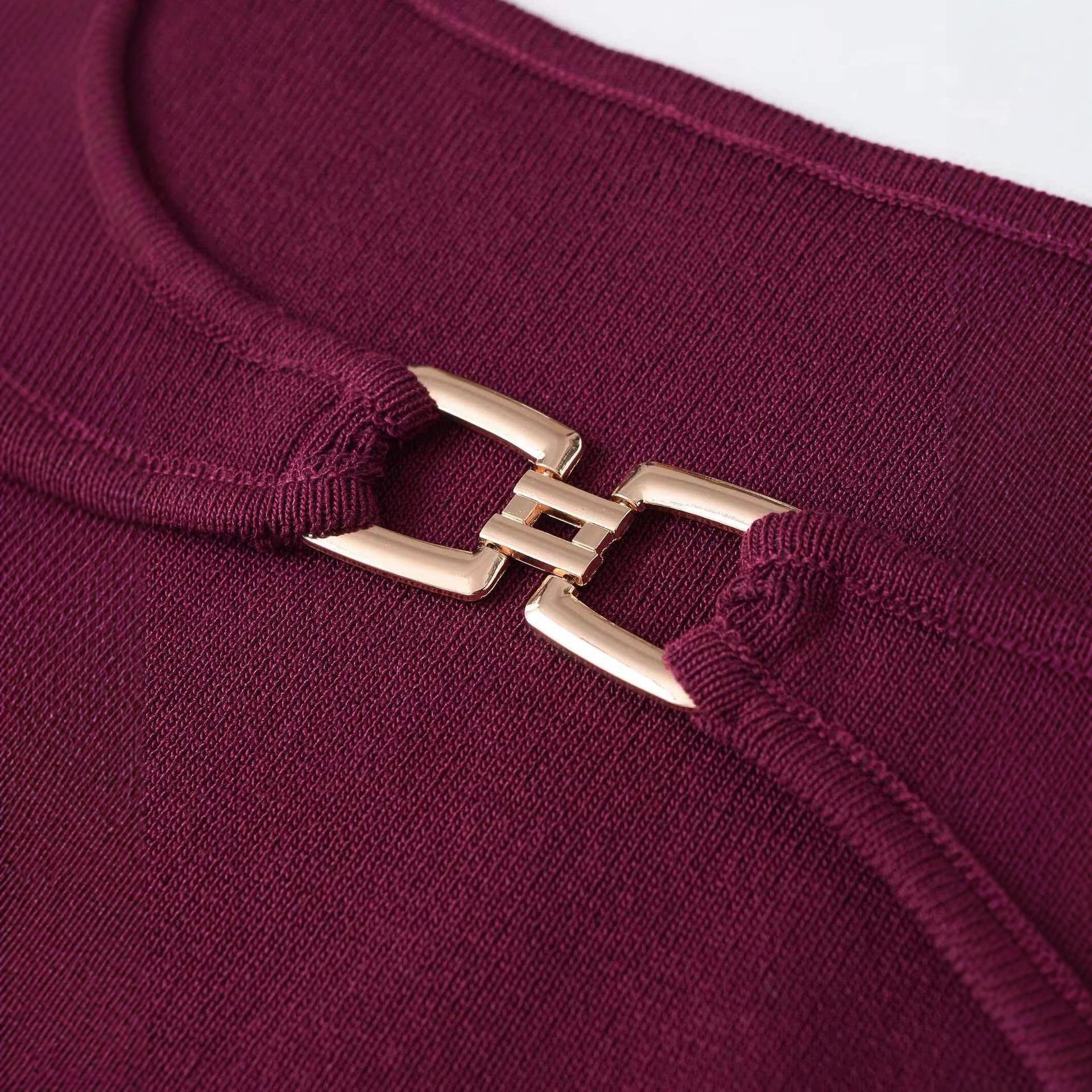 Wine Red Knit Sleeveless Bodycon Midi Dress