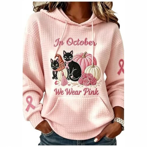 Cat Halloween Pumpkin Letter Ribbon 3D Print Hoodie Top