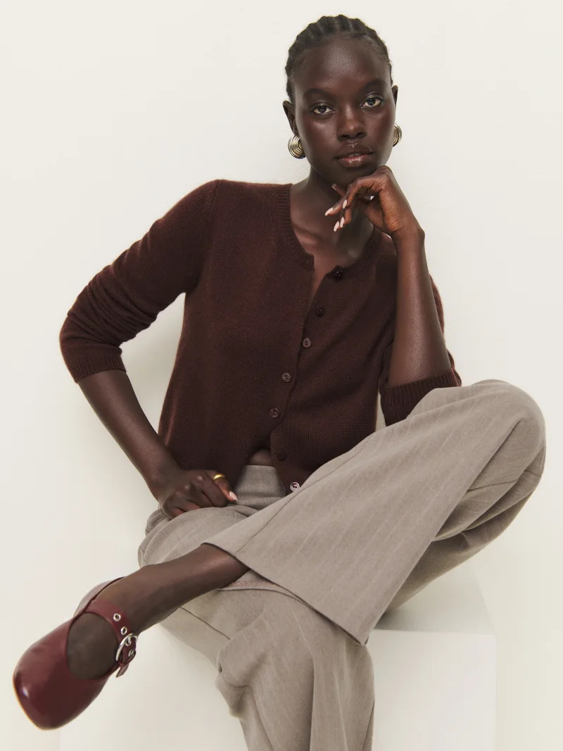 Women's Long Sleeve Button-Up Knit Cardigan