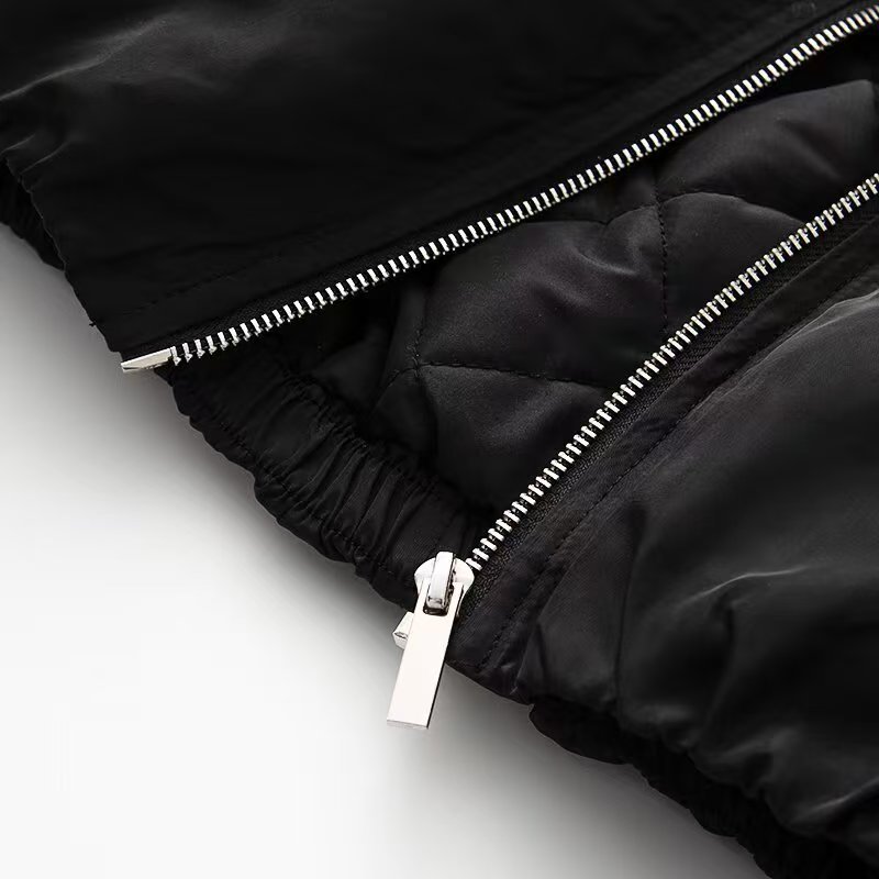 Women's Casual Bomber Jacket Long Sleeve Zip-Up