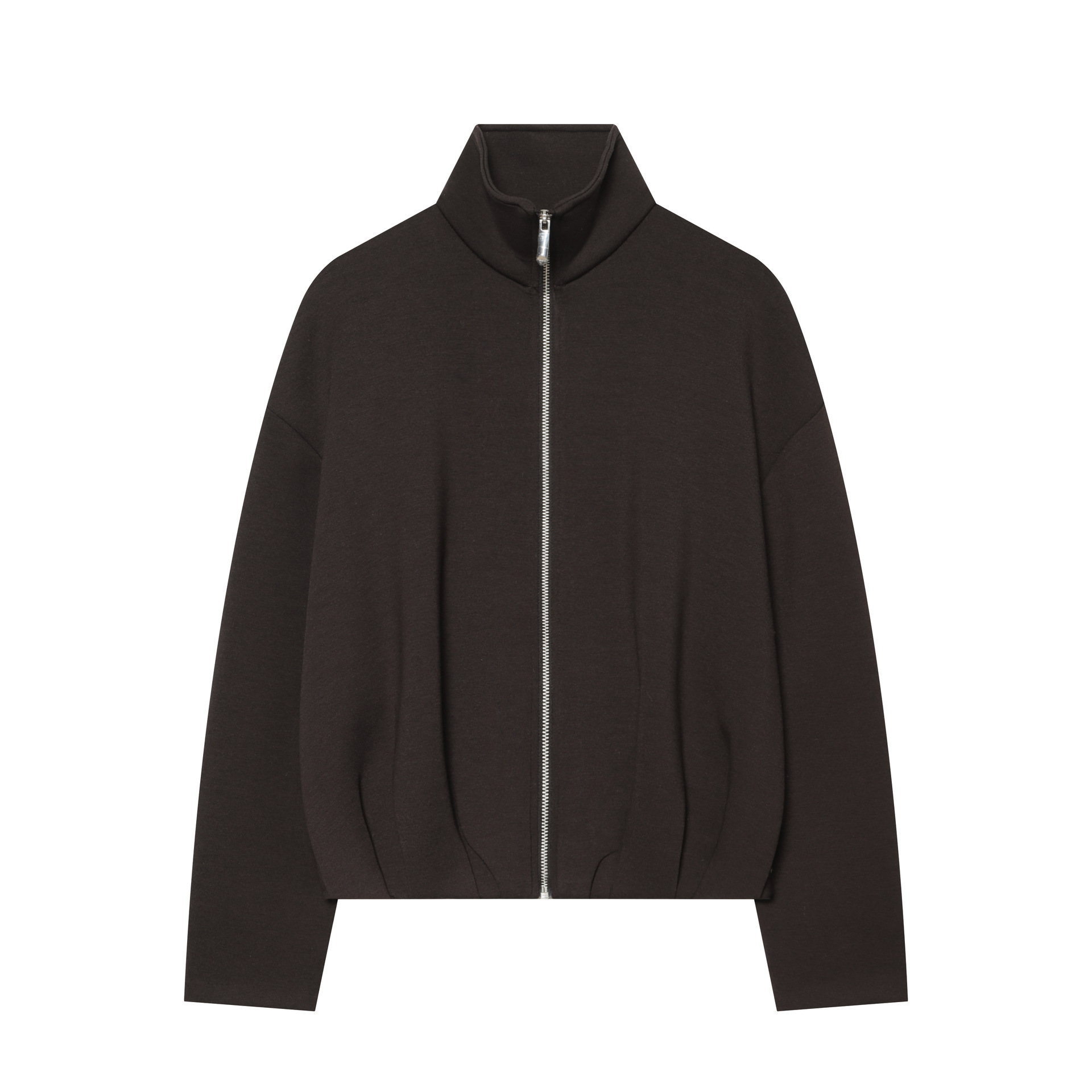 Women's Solid Color Stand Collar Bomber Jacket