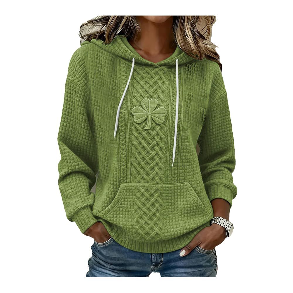 Women's Clover Cross Letter Print Hoodie