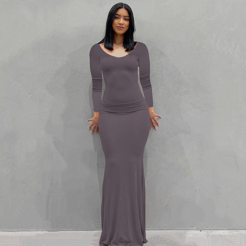 Women's Sleeveless V-Neck Bodycon Maxi Dress