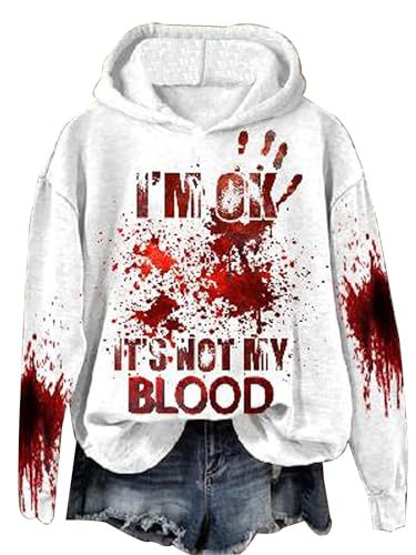Women's Blood Stain Letter Print Casual Hoodie