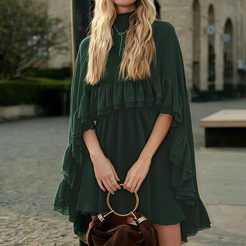 Elegant Solid Color Cami Dress Two-Piece Set