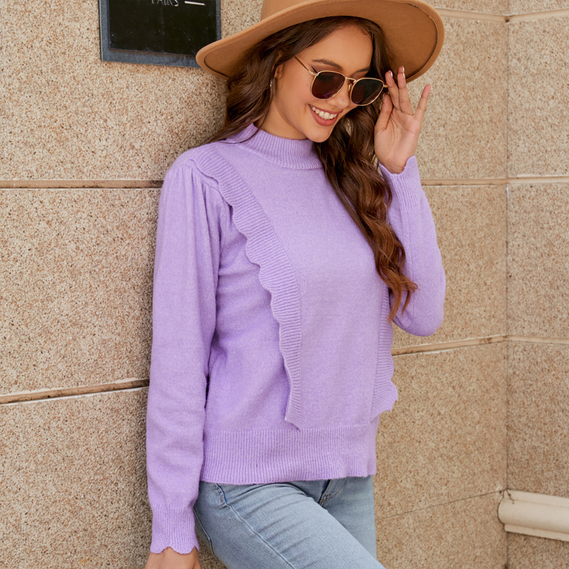 Women's Casual Crewneck Knit Sweater Loose Long Sleeve Pullover Top