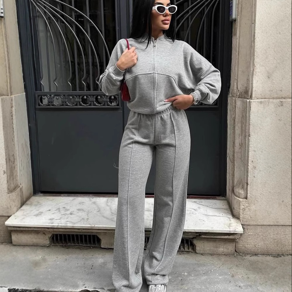 Women's Casual Two-Piece Cardigan and Pants Set Long Sleeve Streetwear