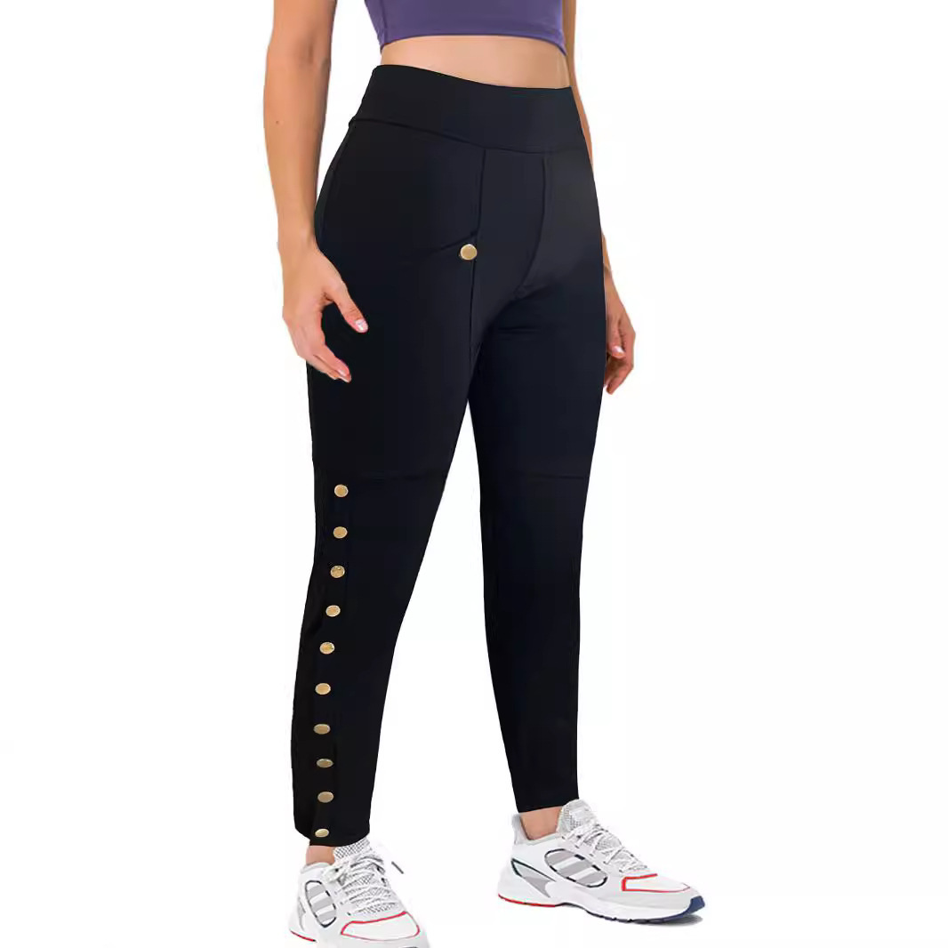 Solid Color High-Waist Tummy Control Butt-Lifting Skinny Pants