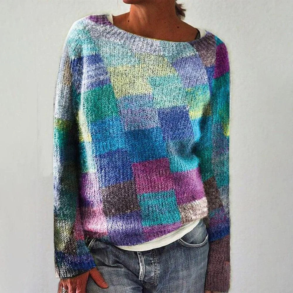 3D Print Women's Crewneck Pullover Sweater Long Sleeve Knit Top