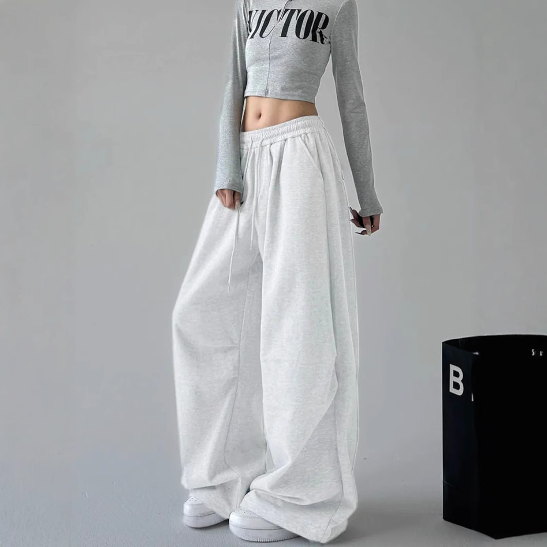 Women's Y2K Lace-Up Wide-Leg Floor-Length Pants