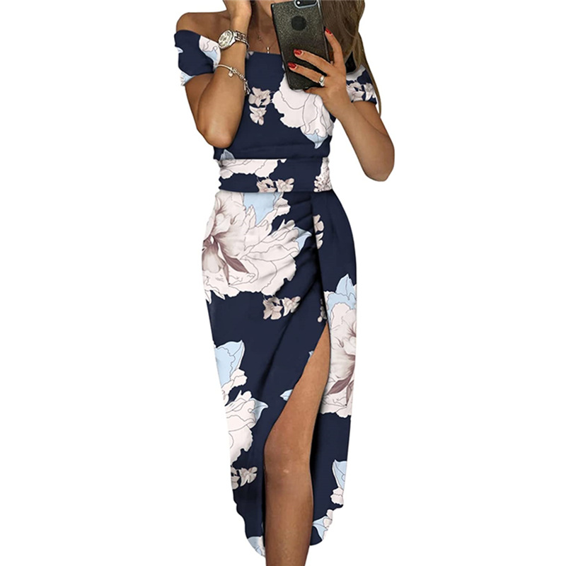 Women's One-Shoulder Bodycon Slit Evening Dress