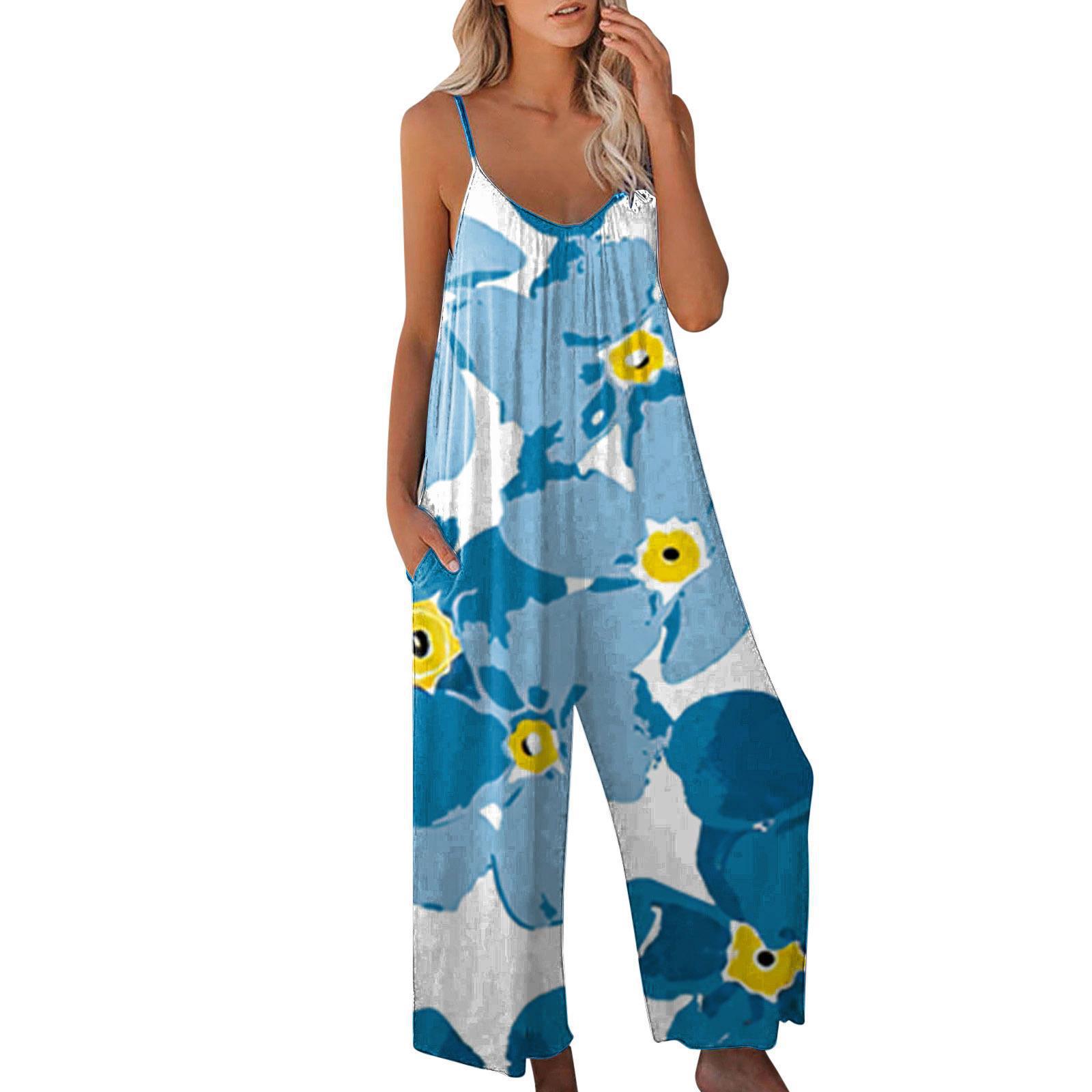 Women's Tie-Dye Wide-Leg Cami Jumpsuit
