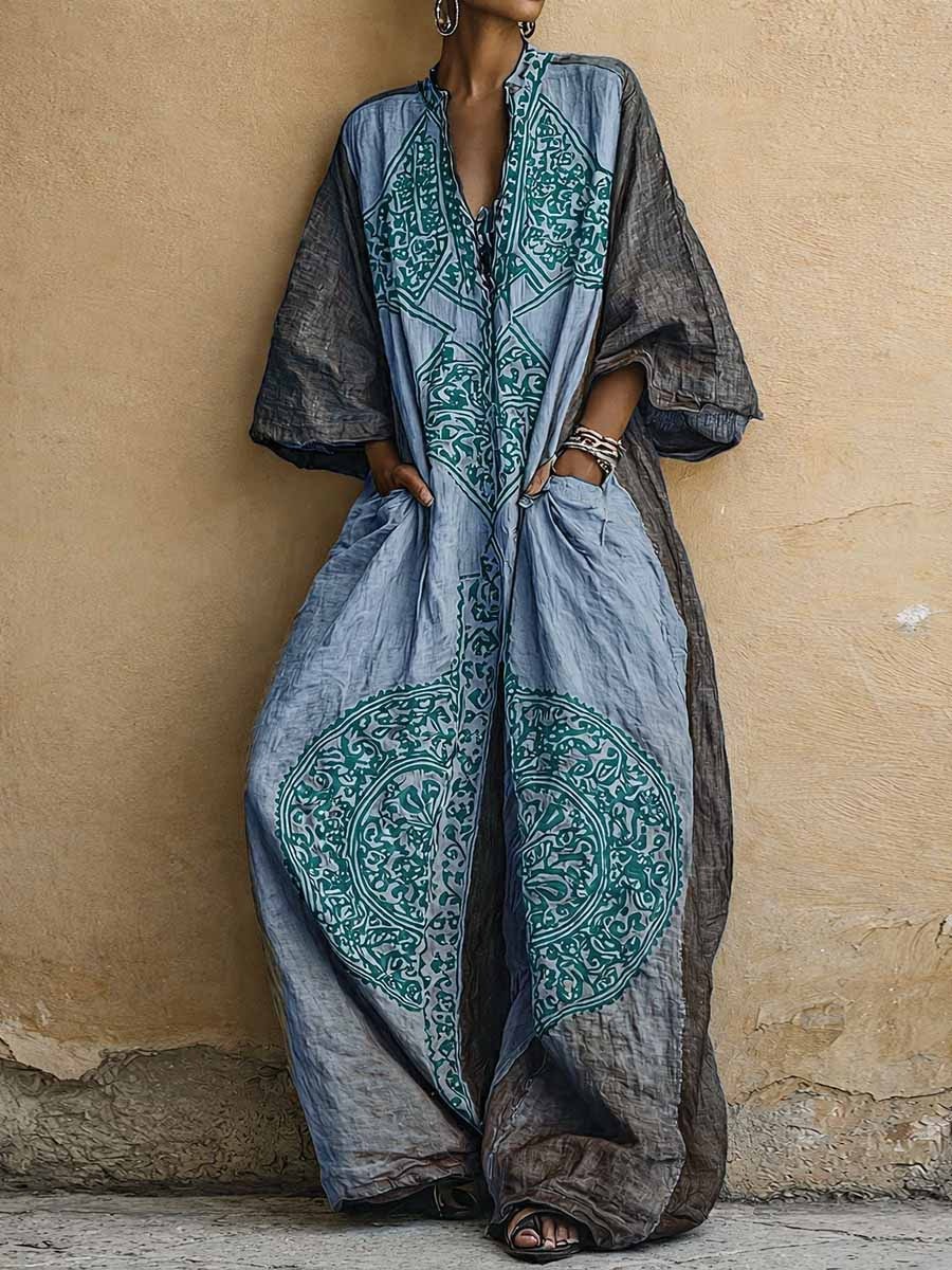Boho Print Wide-Leg Pants Fashion Set for Women